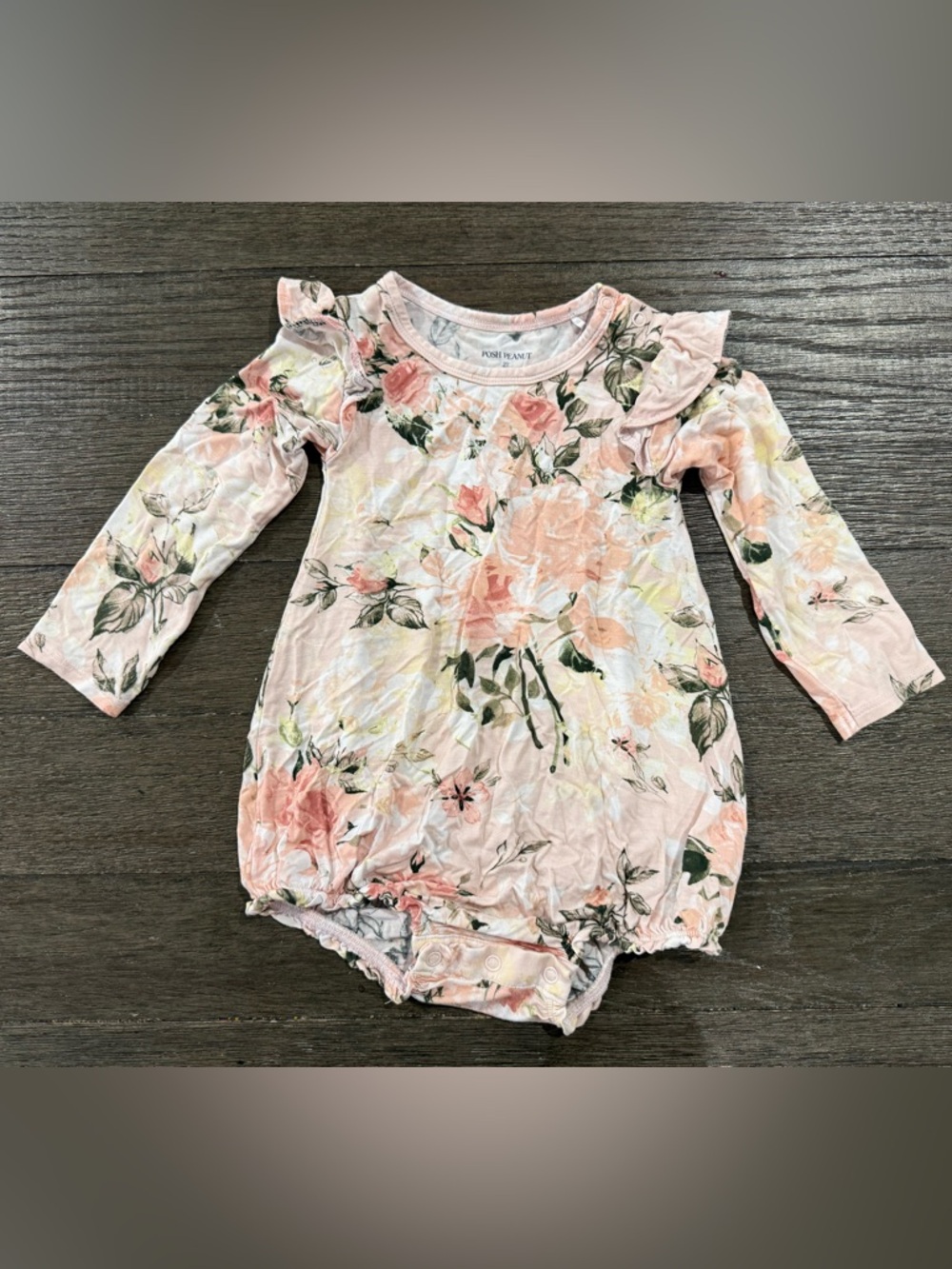 Posh Peanut Pink Floral Snap Bodysuit